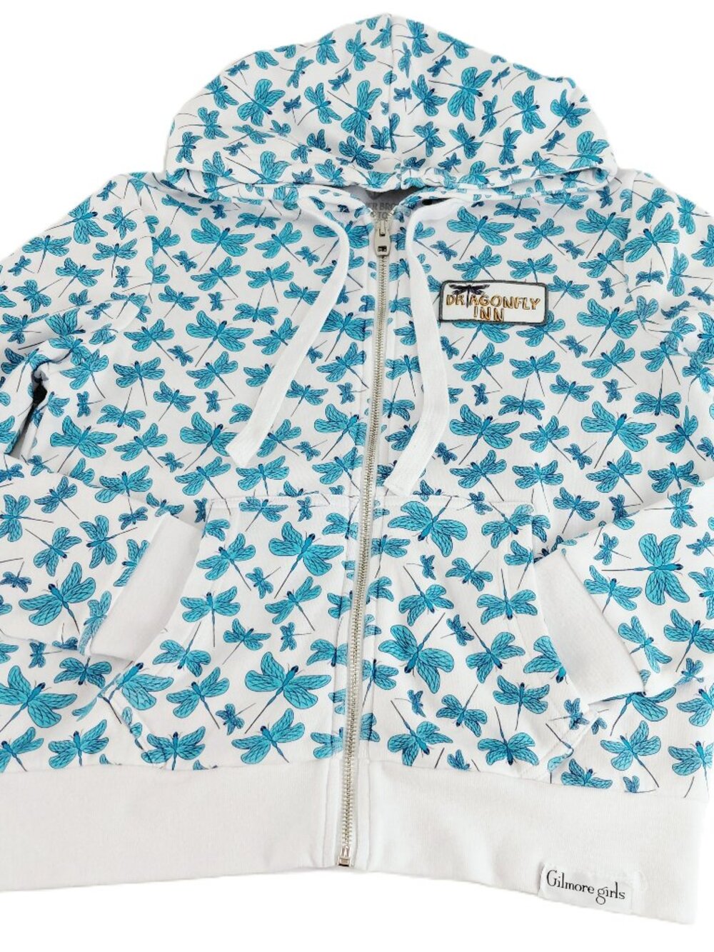 Gilmore Girls Dragonfly Inn Full Zip Hoodie Sweatshirt Women's Size Medium White